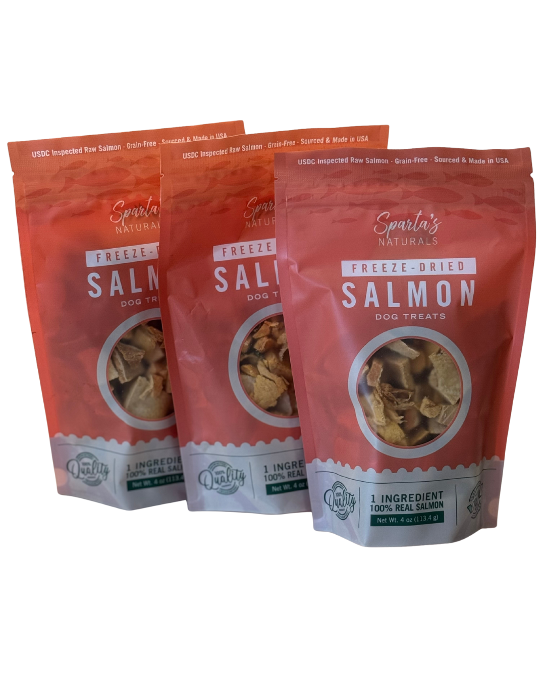 3-Pack - Freeze-Dried Salmon: Single-Ingredient, Grain-Free Dog Treats