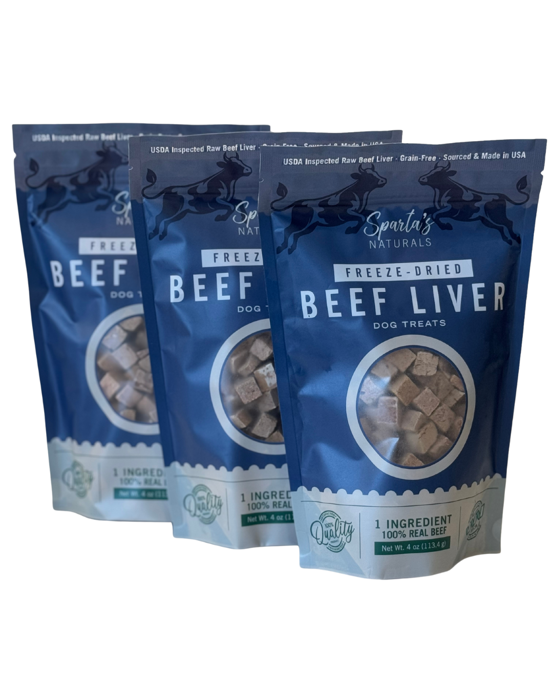 3-Pack - Freeze-Dried Beef Liver: Single-Ingredient, Grain-Free Dog Treats