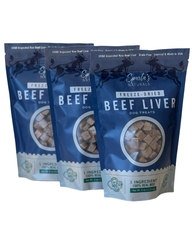 3-Pack - Freeze-Dried Beef Liver: Single-Ingredient, Grain-Free Dog Treats